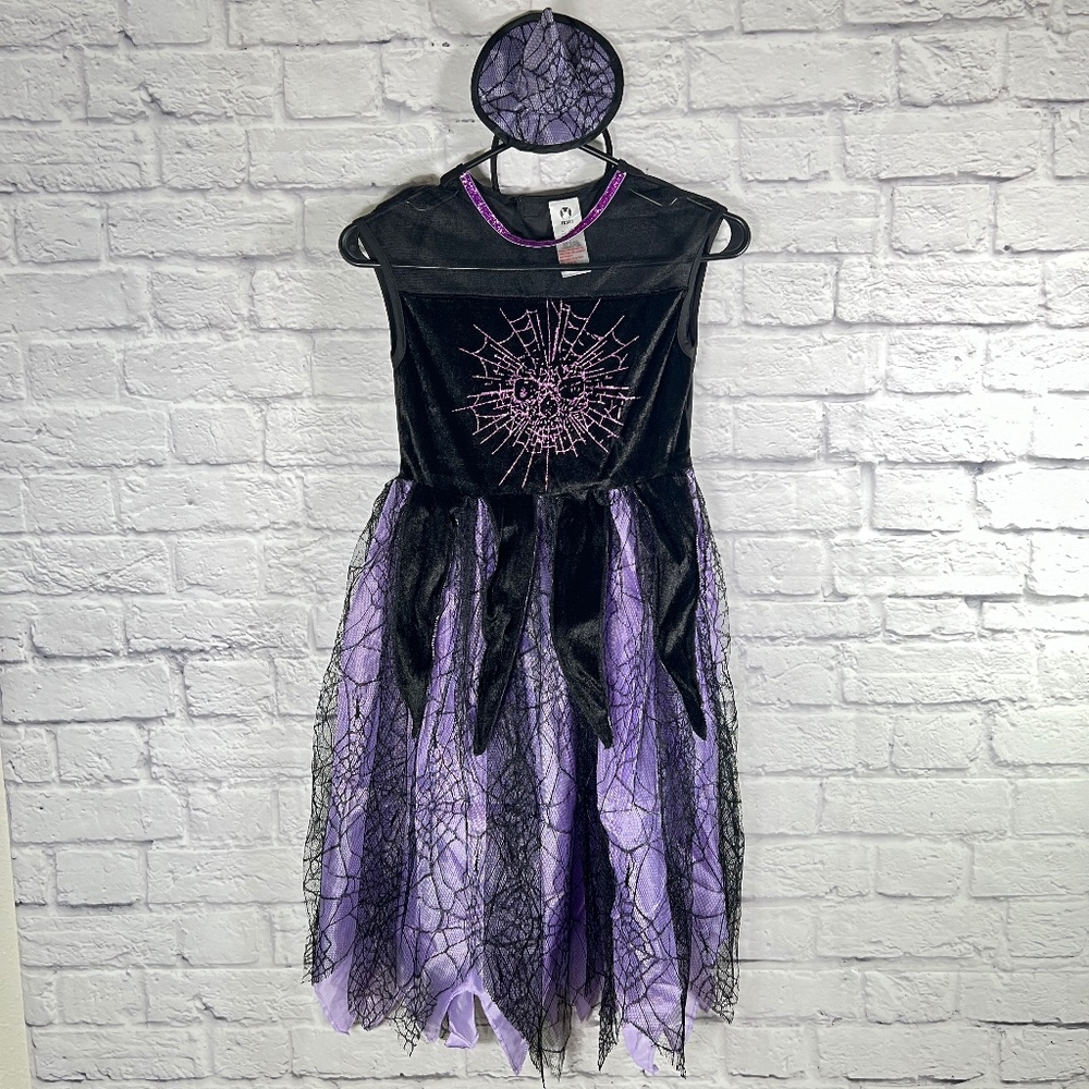 NEW Magical Witch Costume with Hat Headband Girls 7-8 Years